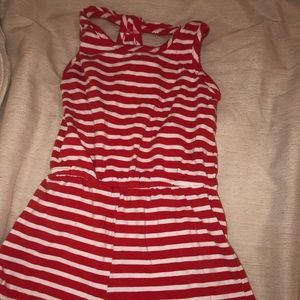 Red and white romper
